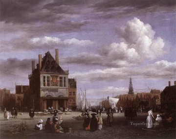ヤコブ・ファン・ロイスダール Painting - アムステルダムのダム広場 ジェイコブ・アイサクゾーン・ファン・ロイスダール